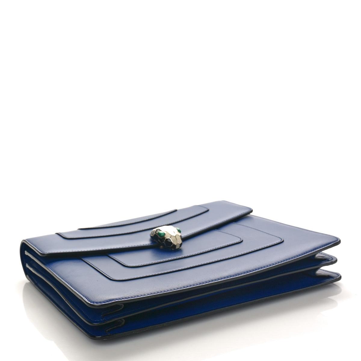 BVLGARI SERPENTI FOREVER SHOULDER BAG IN NAVY CALFSKIN