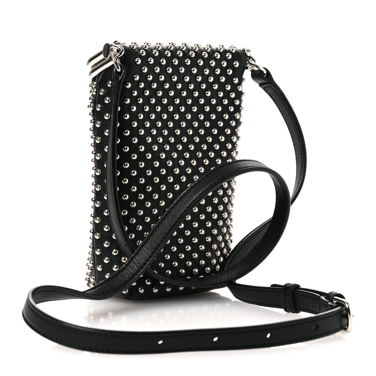 Saint Laurent Lambskin Studded Small Sac Charniere Black