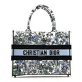 Dior Canvas Embroidered Medium Flowers Book Tote Blue