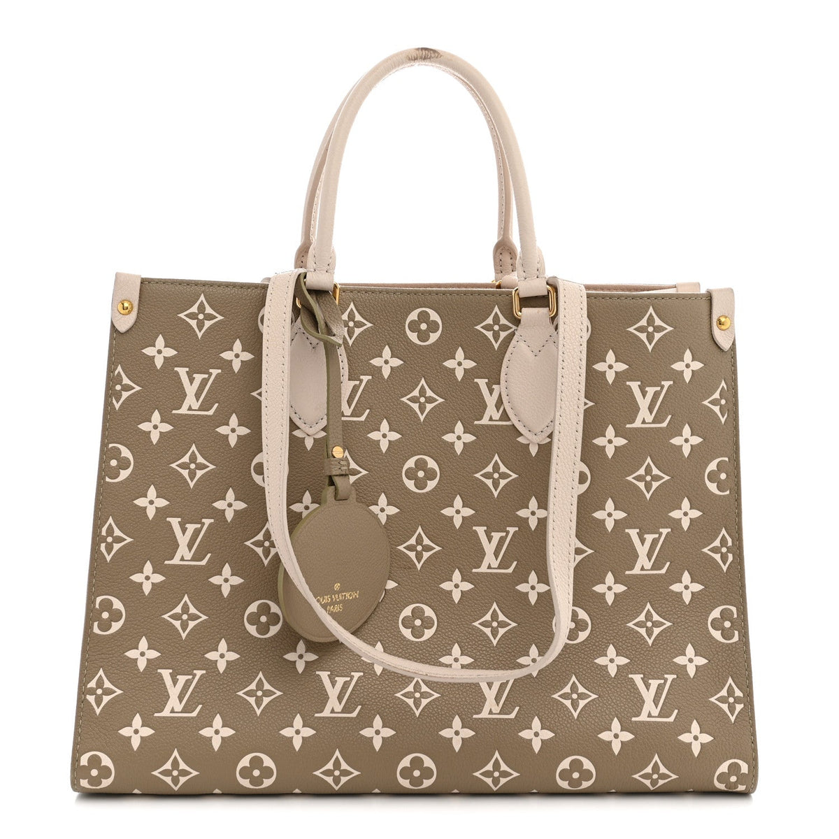 Louis Vuitton Empreinte Monogram Spring In The City Onthego MM Kaki Beige Cream