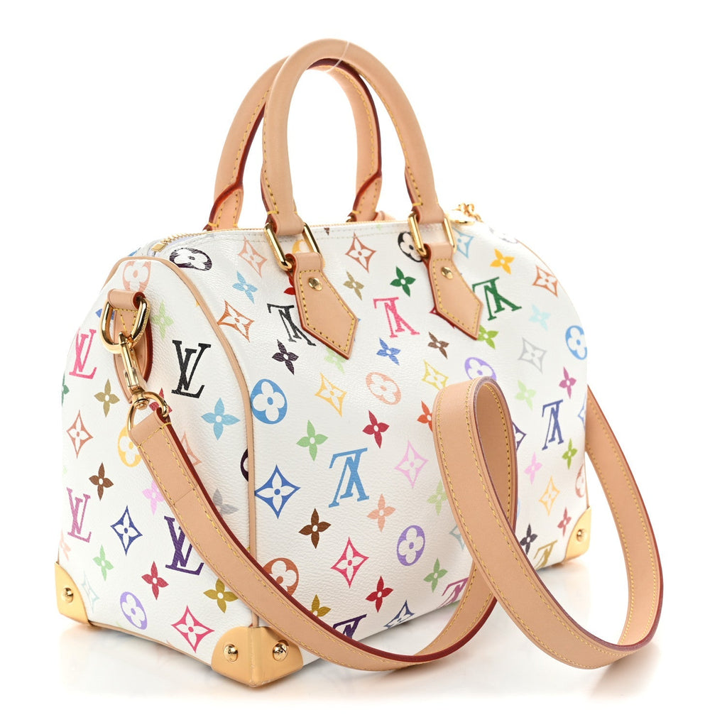 Louis Vuitton LV X TM Monogram Multicolor Speedy Bandouliere 25 White