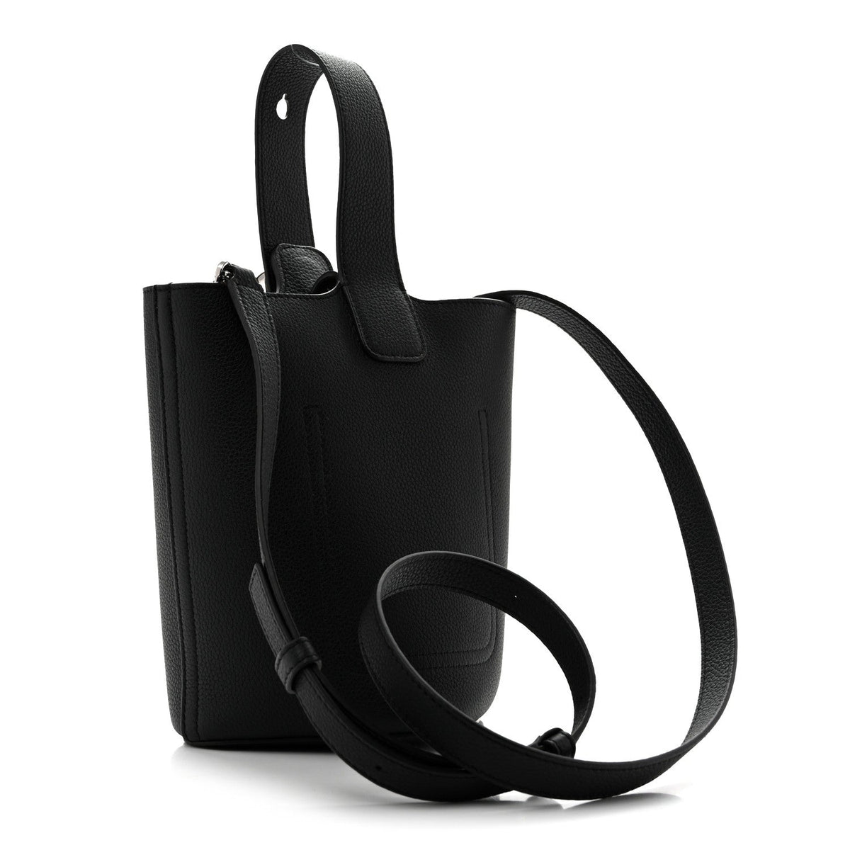 Loewe Soft Grained Calfskin Mini Pebble Bucket Bag Black