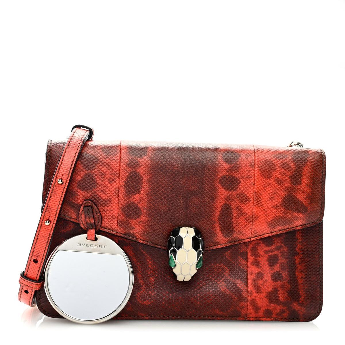 BVLGARI SERPENTI FOREVER SMALL SHOULDER BAG IN RED KARUNG
