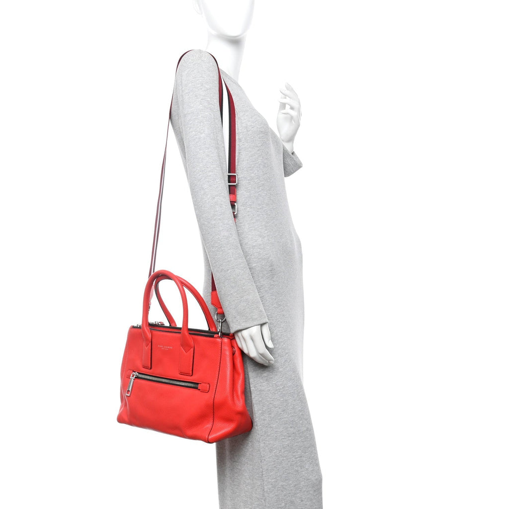 Marc Jacobs Pebbled Calfskin Gotham Bauletto Satchel Red