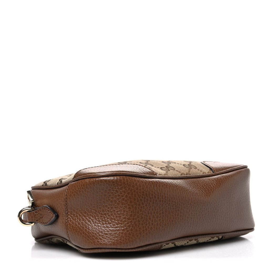 Gucci Monogram Mini Bree Messenger Bag Beige Tabacco