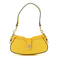 Gucci Calfskin Monogram Mini Moon Side Shoulder Bag Yellow