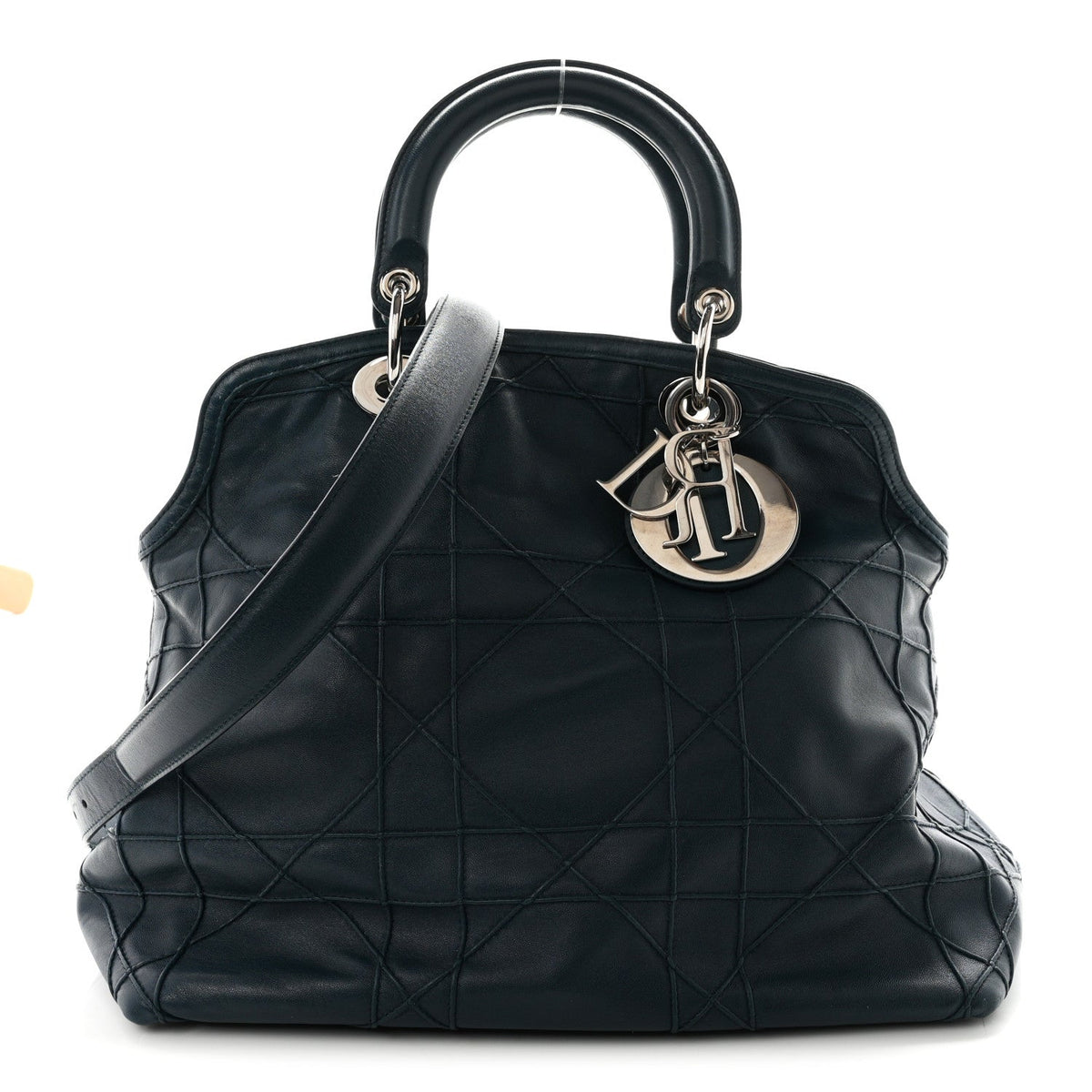 Dior Lambskin Cannage Granville Polochon Blue