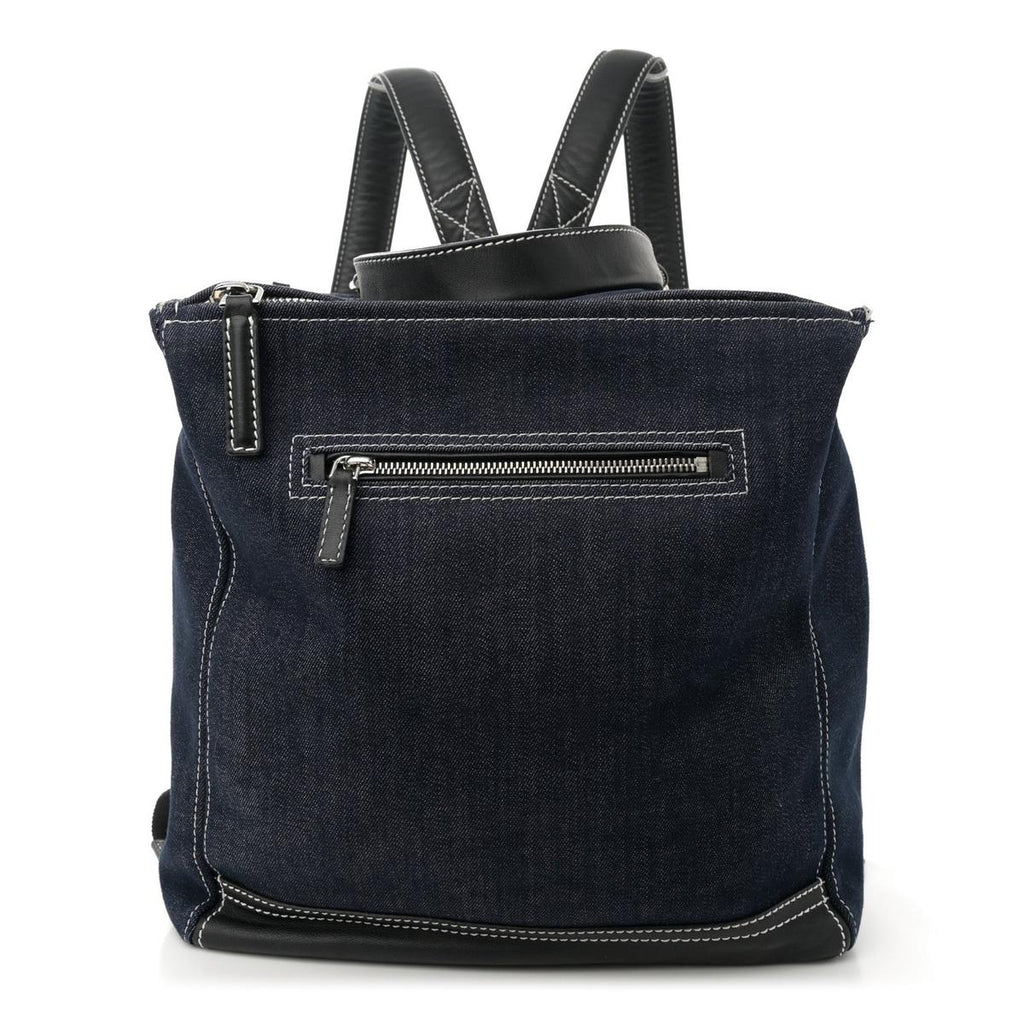 Givenchy Pandora backpack blue denim with black leather trim back view