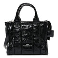Marc Jacobs Shiny Crinkled Calfskin Mini The Tote Bag Black