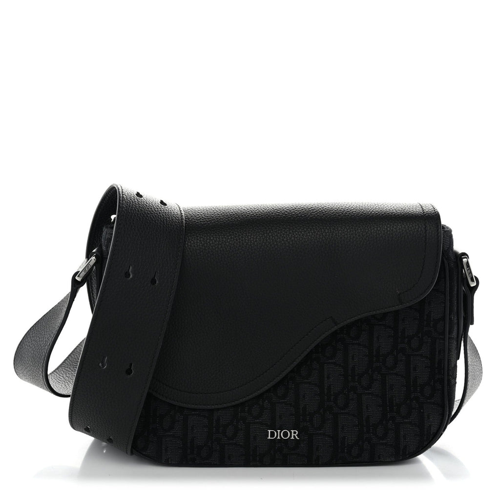 DIOR MEN'S SADDLE MESSENGER BAG IN GRAINED CALFSKIN