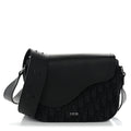 Dior Grained Calfskin Oblique Mini Saddle Messenger Black