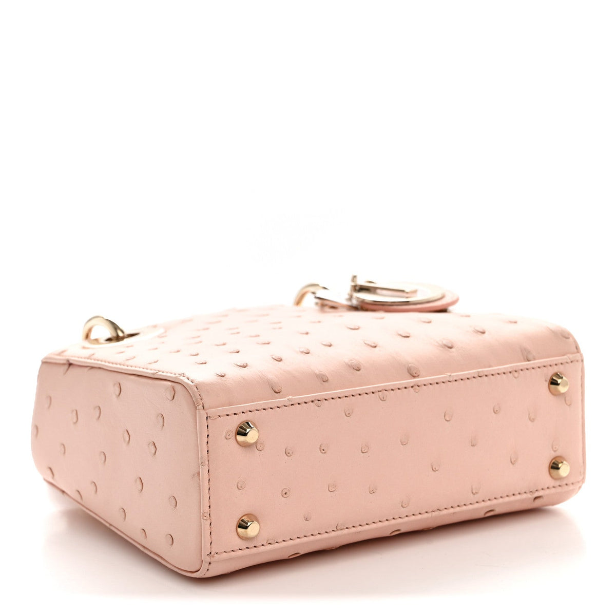 Dior Ostrich Mini Lady Dior Light Pink