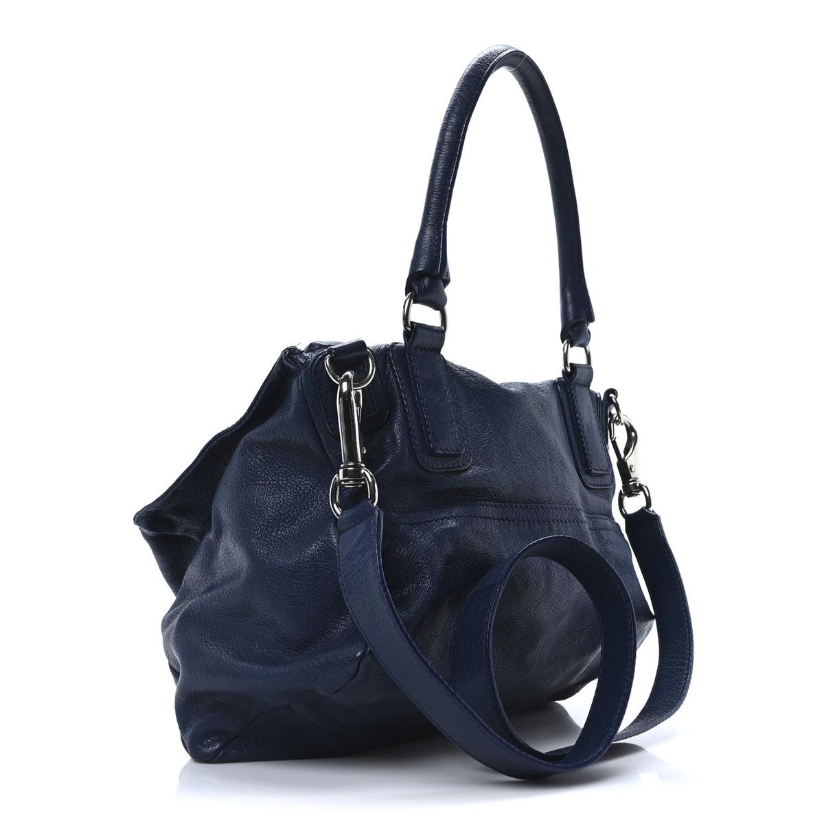 Givenchy Pandora medium shoulder bag deep blue sugar goatskin side view