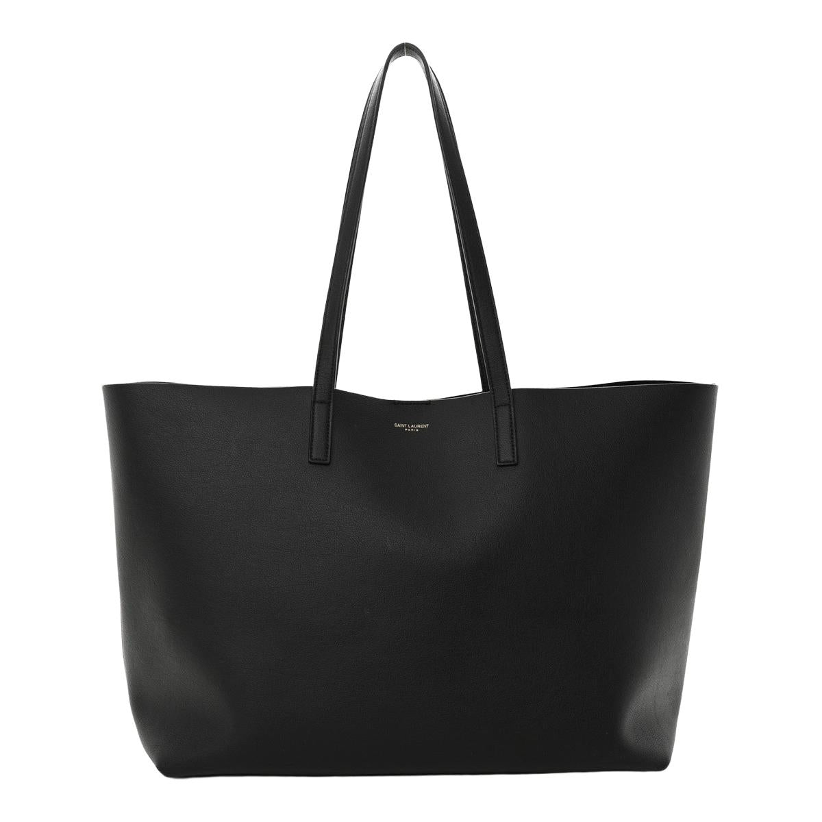 Saint Laurent Calfskin East West Shopping Tote Black - Front View