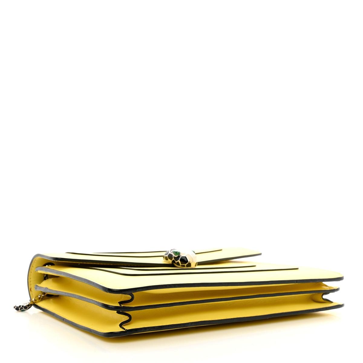 BVLGARI SERPENTI FOREVER SHOULDER BAG IN YELLOW CALFSKIN