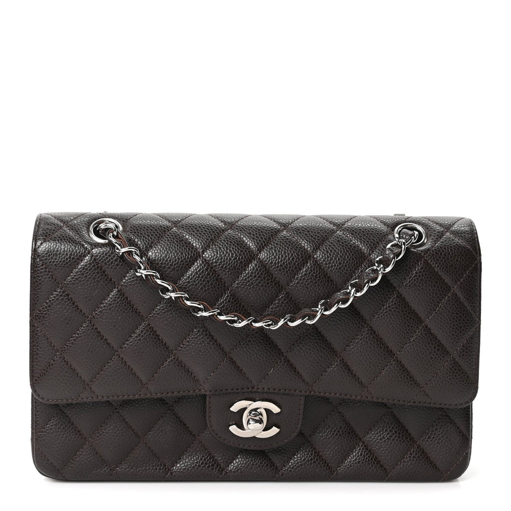 Chanel Caviar Quilted Medium Double Flap Brown