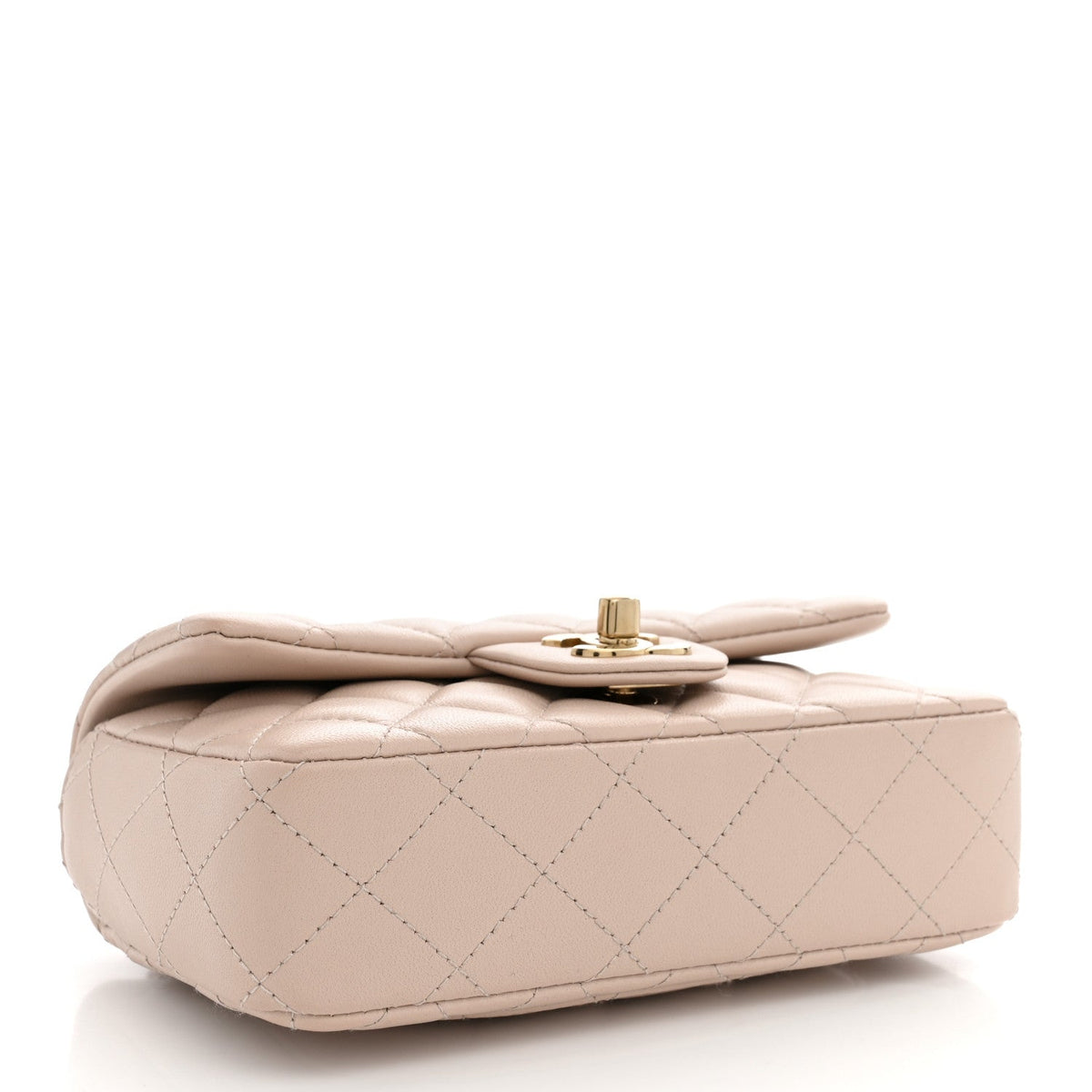 Chanel Lambskin Quilted Mini Rectangular Flap Pink
