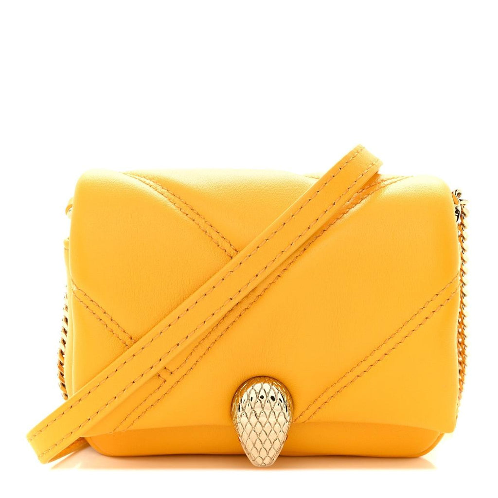 BVLGARI SERPENTI CABOCHON MICRO BAG IN YELLOW CALFSKIN