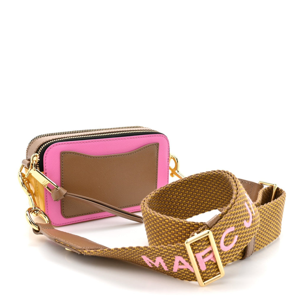 Marc Jacobs Saffiano Small Snapshot Camera Bag Pink Multicolor