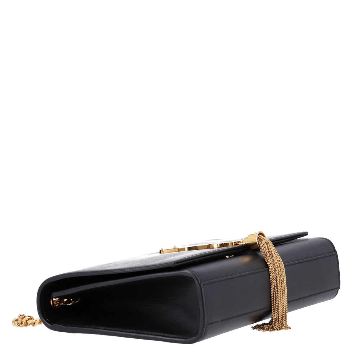 Saint Laurent Smooth Calfskin Medium Classic Monogram Kate Tassel Satchel Black