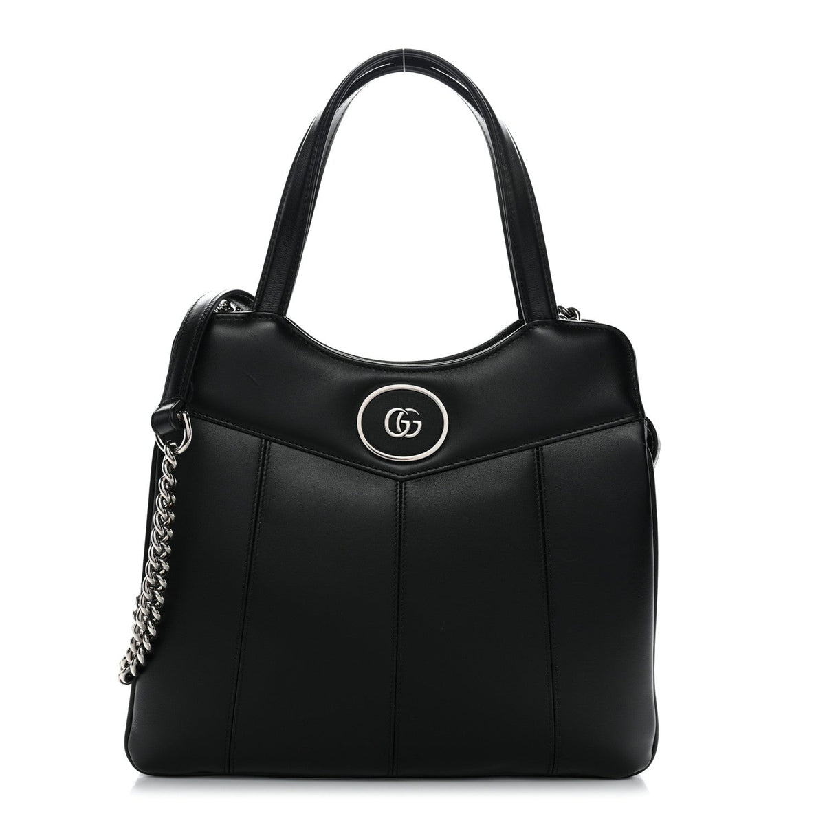 Gucci Calfskin Petite GG Small Tote Bag Black