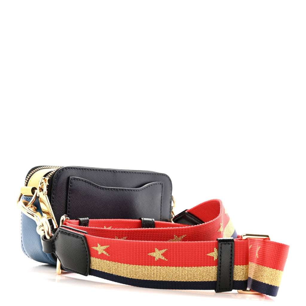 Marc Jacobs Saffiano Small Snapshot Camera Bag Navy Multicolor