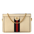 Gucci Textured Calfskin Web Small Ophidia Chain Shoulder Bag Mystic White