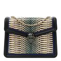 BVLGARI SERPENTI FOREVER CROSSBODY BAG IN BLUE AND BLACK SNAKESKIN