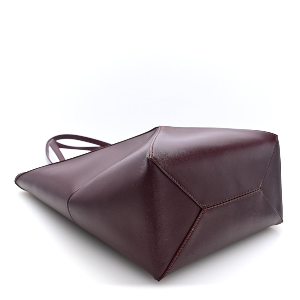Loewe Shiny Calfskin Medium Puzzle Fold Tote Dark Burgundy