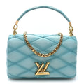Louis Vuitton Lambskin Malletage Top Handle GO-14 MM Lagoon