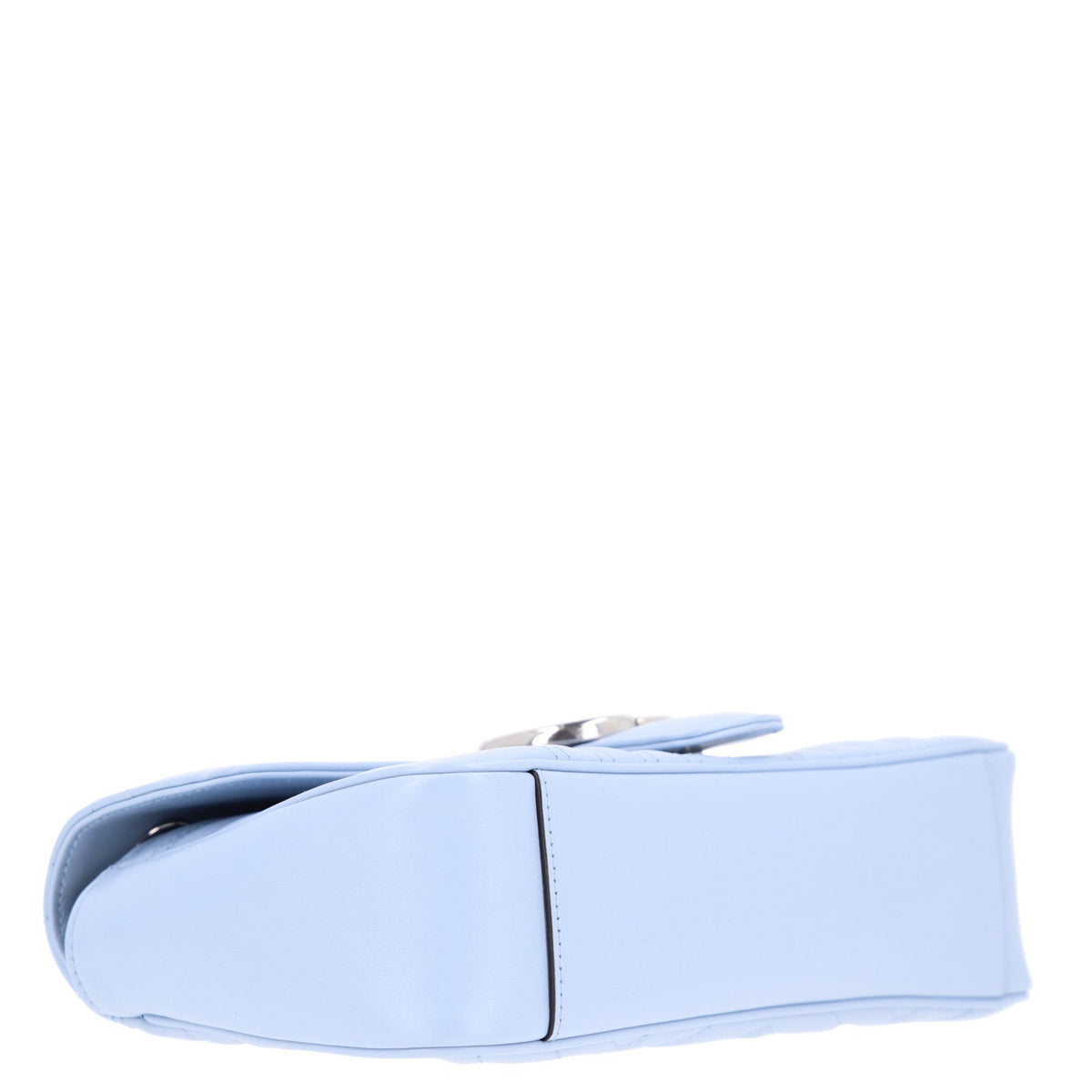 Gucci Calfskin Matelasse Small GG Marmont Shoulder Bag Porcelain Light Blue