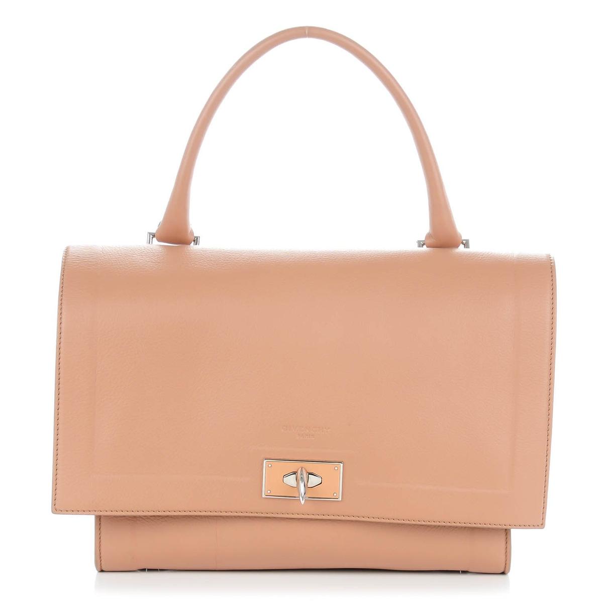 Givenchy Shark Lock small satchel old pink grained calfskin front view