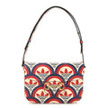 Gucci X ADIDAS Shangai Calfskin Web Trefoil Interlocking G Small Horsebit 1955 Shoulder Bag Red White Blue