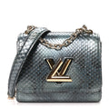Louis Vuitton Snakeskin Twist Shoulder Bag PM Blue Multicolor