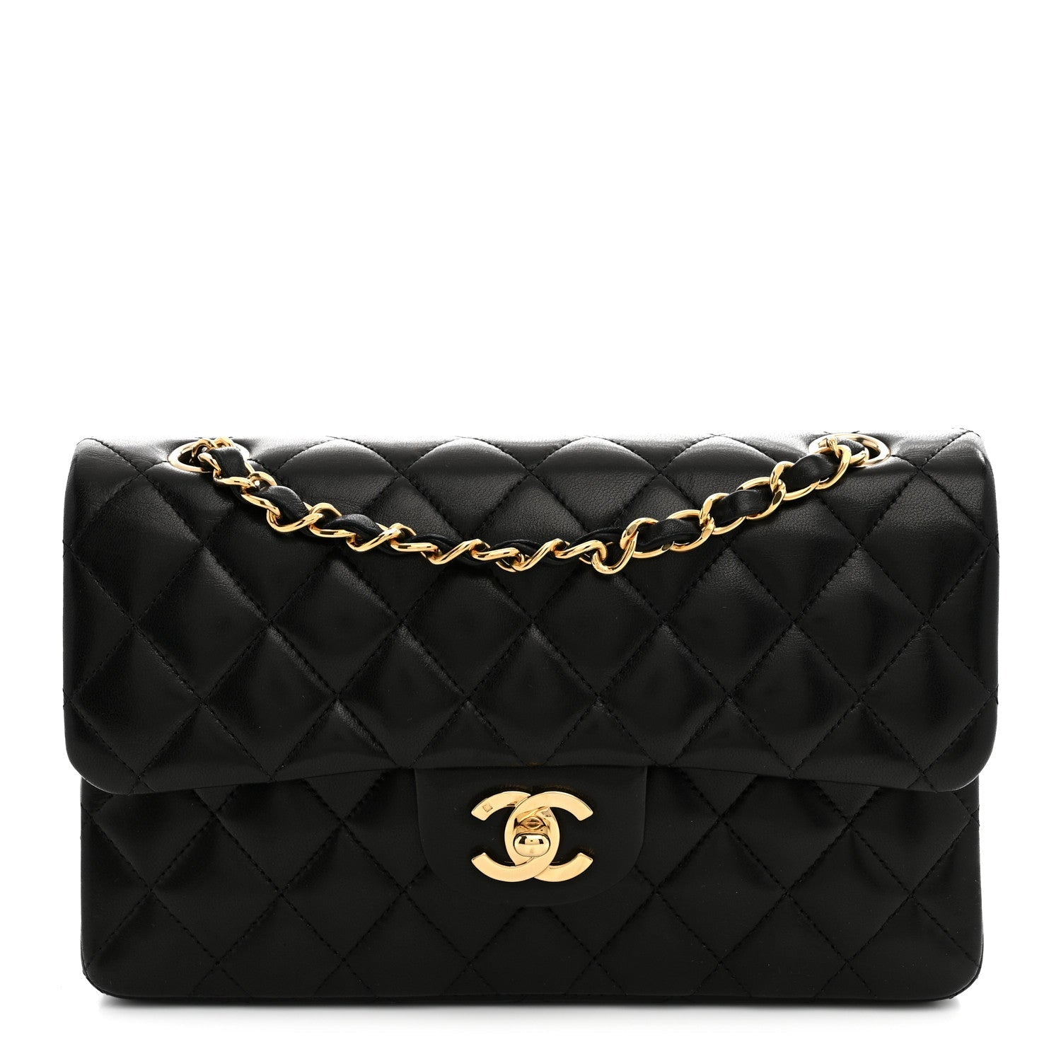 Chanel Lambskin Quilted Small Double Flap Black
