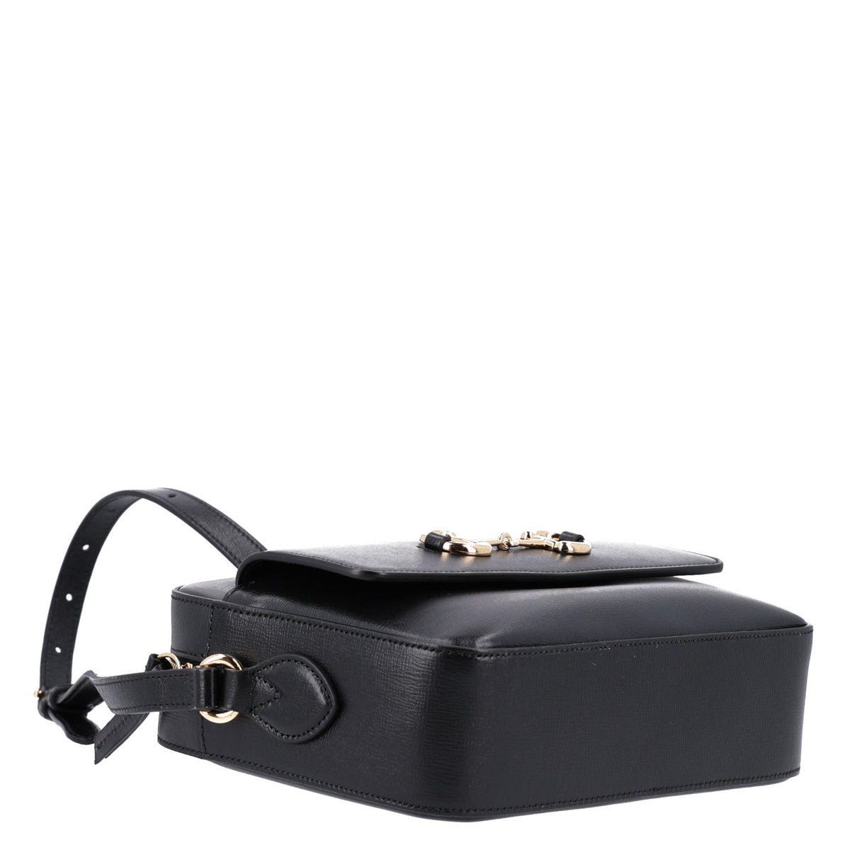 Gucci Textured Calfskin Small Horsebit 1955 Shoulder Bag Black