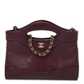 Chanel Lizard Embossed Calfskin Quilted Nano 31 Shopping Bag Burgundy