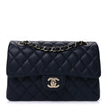 Chanel Caviar Quilted Small Double Flap Dark Navy