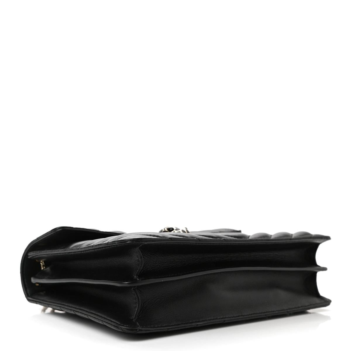 BVLGARI SERPENTI FOREVER QUILTED SHOULDER BAG IN BLACK CALFSKIN