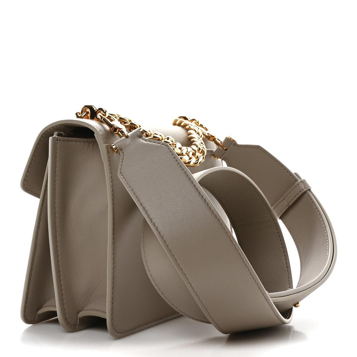 BVLGARI SERPENTI FOREVER MAXI CHAIN CROSSBODY BAG IN GREY CALFSKIN