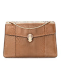 BVLGARI SERPENTI FOREVER MEDIUM SHOULDER BAG IN GOLD METALLIC SNAKESKIN