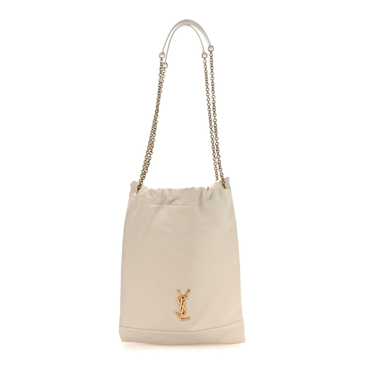 Saint Laurent Lambskin Matelasse Monogram Medium Jamie 4.3 Pochon Blanc Vintage