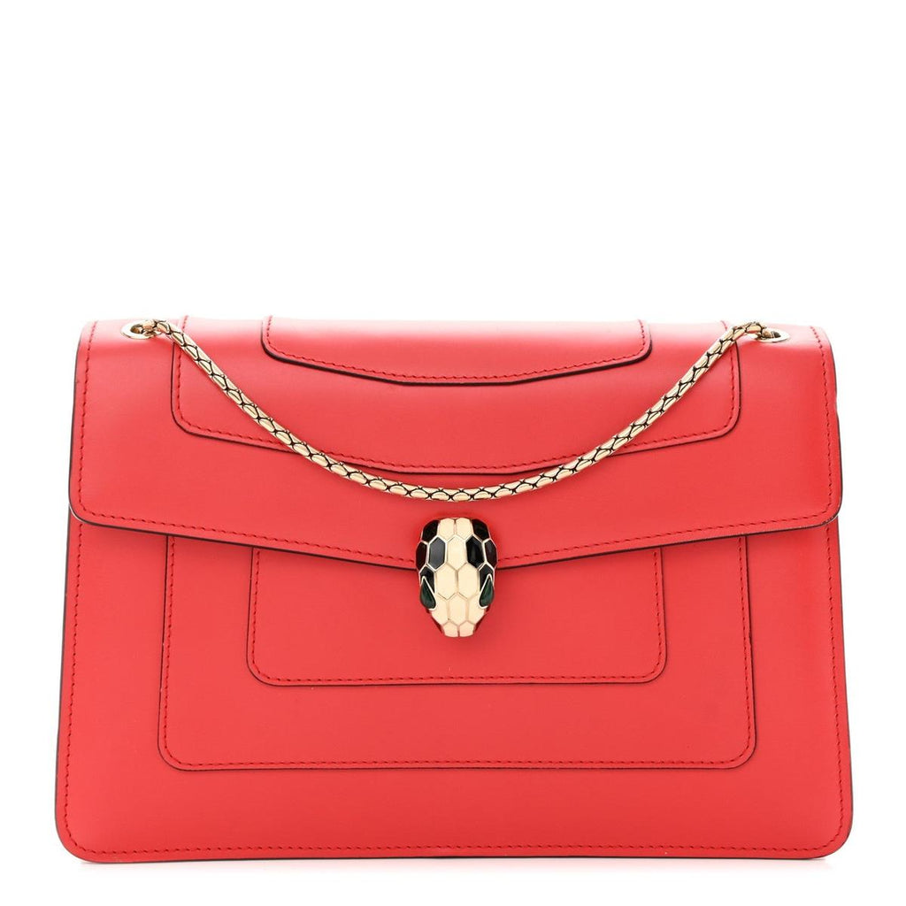 BVLGARI SERPENTI FOREVER SHOULDER BAG IN RED CALFSKIN
