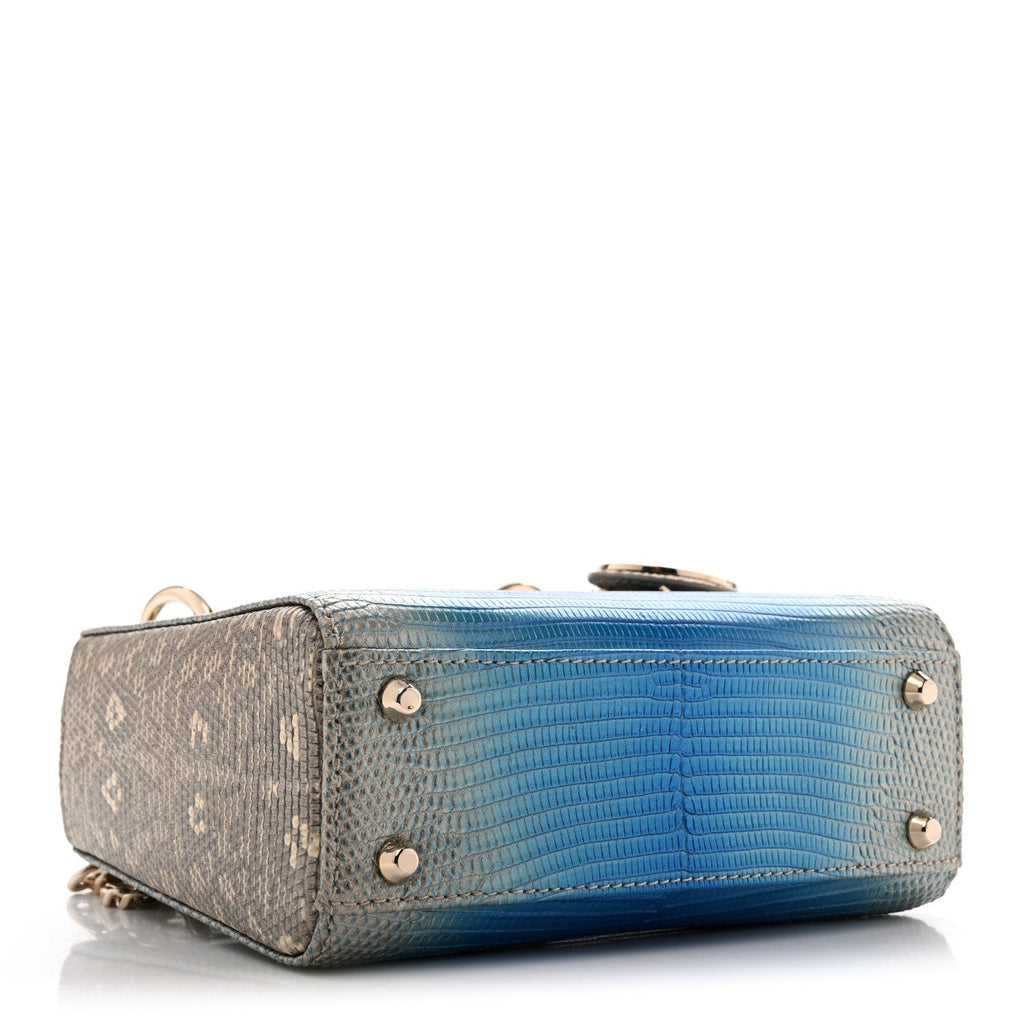 Dior Lizard Gradient Mini Lady Dior Metal Blue