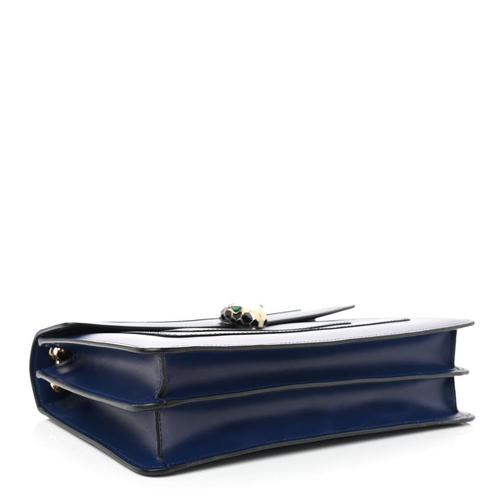 BVLGARI SERPENTI FOREVER SHOULDER BAG IN BLUE CALFSKIN