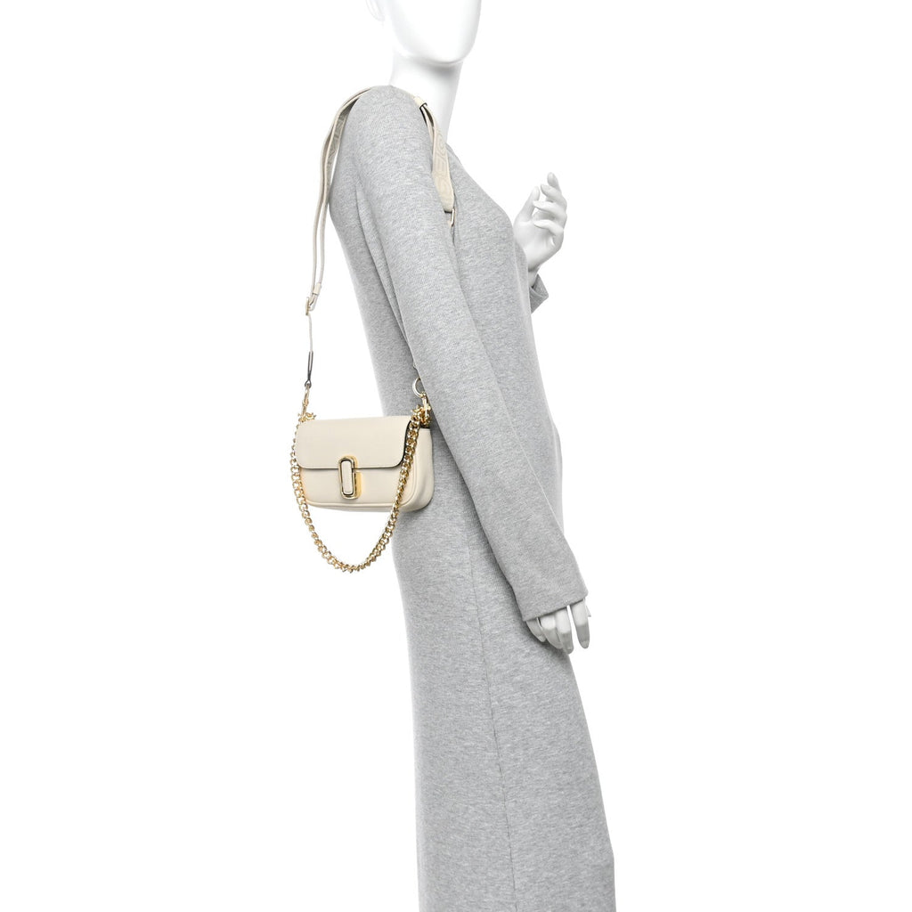 Marc Jacobs Calfskin Mini The J Marc Shoulder Bag Cloud White