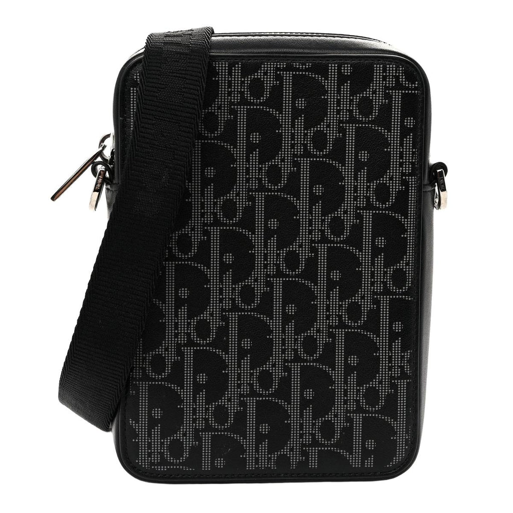 Front view — Dior World Tour Bag in tonal Oblique Galaxy jacquard with zip-top closure and adjustable webbing strap