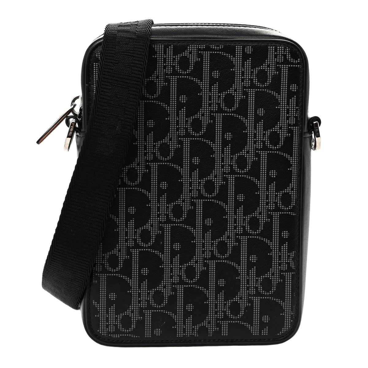 Front view — Dior World Tour Bag in tonal Oblique Galaxy jacquard with zip-top closure and adjustable webbing strap