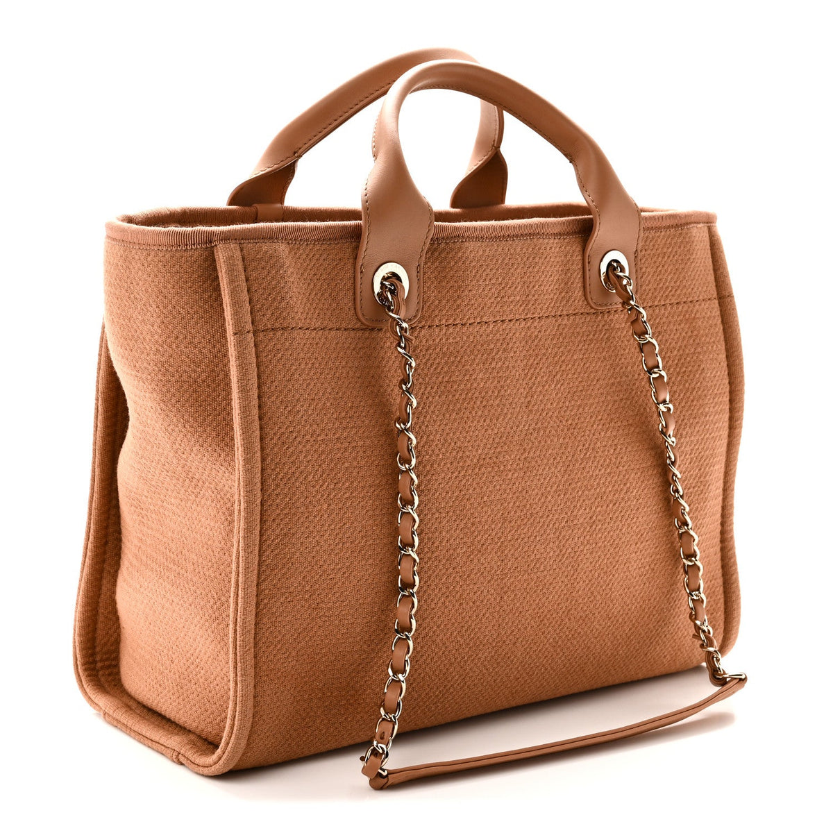 Chanel Mixed Fibers Small Deauville Tote Camel