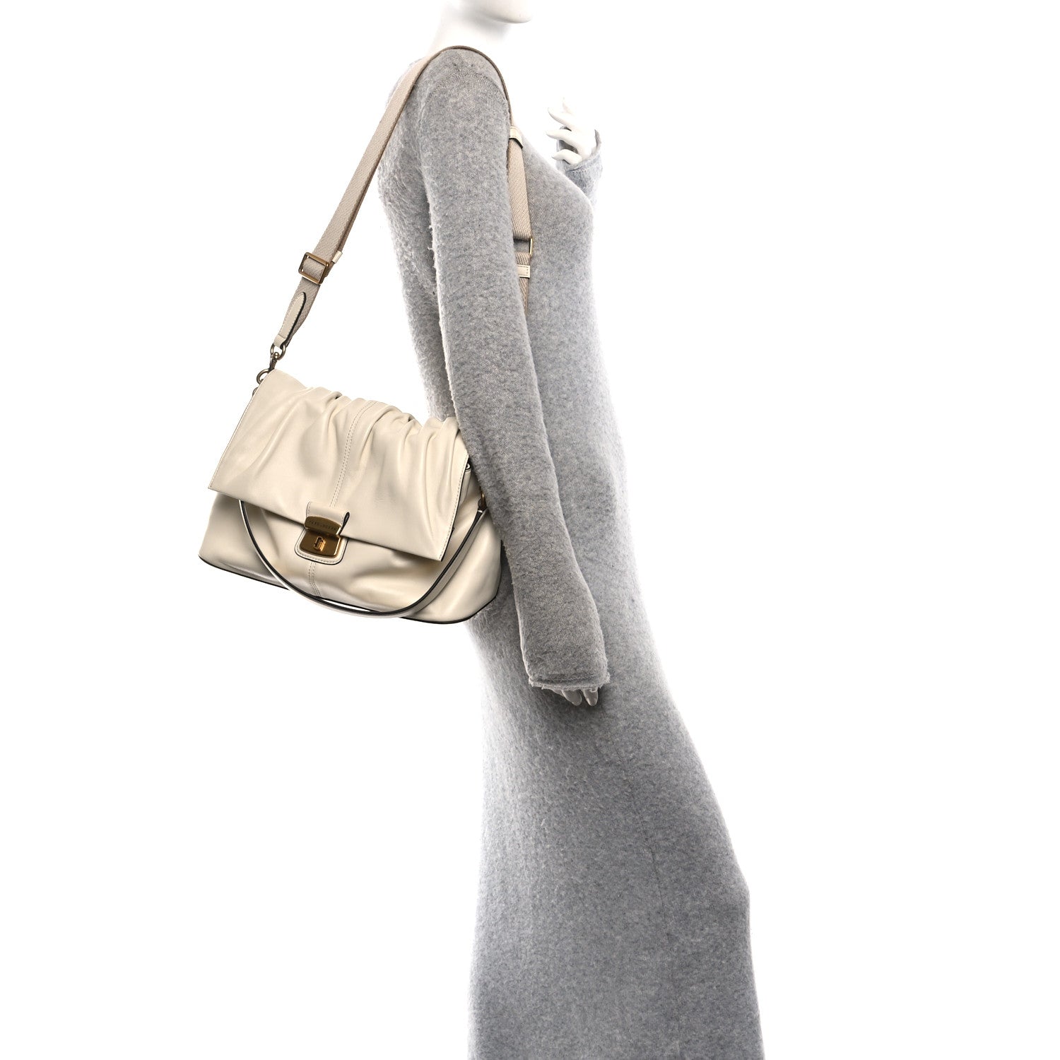 Marc Jacobs Calfskin The Cristina Messenger Ivory